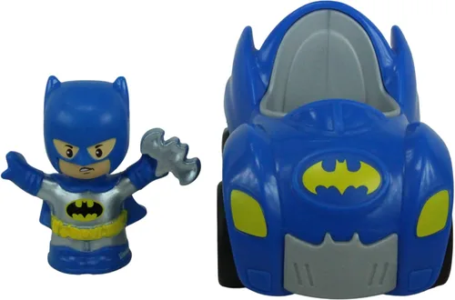 Vista 5 de Fisher Price Little People DC Super Friends, Imaginext DC Superhero Toys, creativos, juguetes educativos, Batman y Batmobile, hacen que los tiempos
