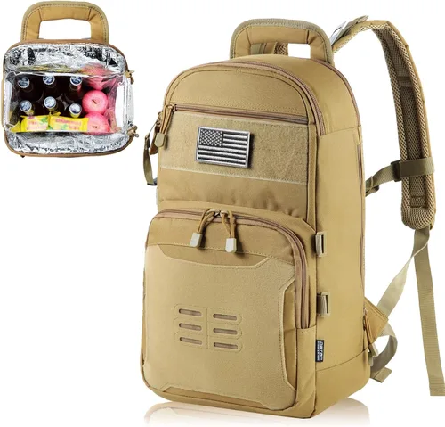 Vista 8 de DBTAC Mochila táctica para el almuerzo, enfriador de almuerzo grande para hombres, mujeres y adultos, mochila enfriadora aislada a prueba de fugas
