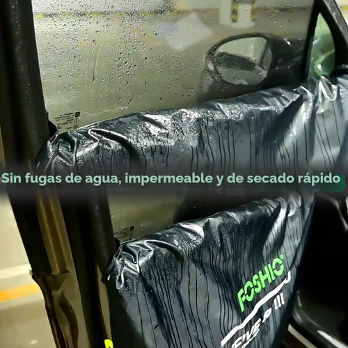 Vista 6 de FOSHIO Paquete de 2 paneles de puerta de automóvil impermeables, protección para ventanas, herramientas para envolver el automóvil, protector