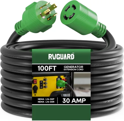 Vista 7 de RVGUARD Cable de extensión de generador de 4 puntas, 30 amperios y 50 pies