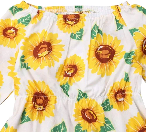 Vista 3 de Yokidi - Vestido de verano para niña (1 a 2.4in), diseño de girasol