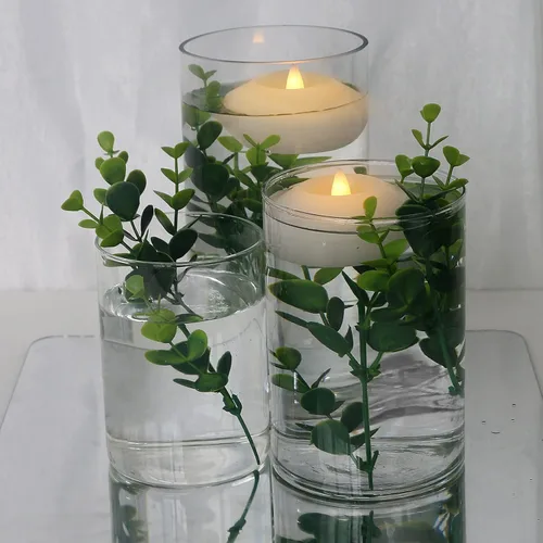 Vista 5 de LARDUX Velas flotantes LED de 3 pulgadas, 12 velas flotantes activadas por agua sin llama, velas de té flotantes falsas que funcionan