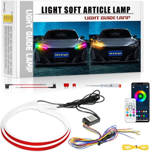 Vista 11 de YM E-Bright Tira de Luces LED de Señal de Giro Secuencial Intermitente Indicador de Conducción Diurna DRL para Coches SUV Motocicleta Impermeable