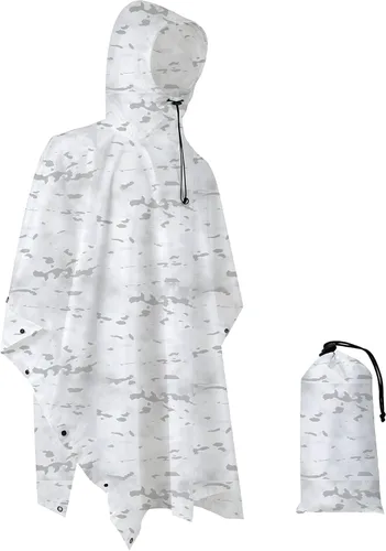 Vista 14 de Poncho de lluvia de camuflaje, abrigo impermeable multiusos
