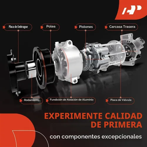 Vista 5 de A-Premium Compresor de aire acondicionado AC con embrague