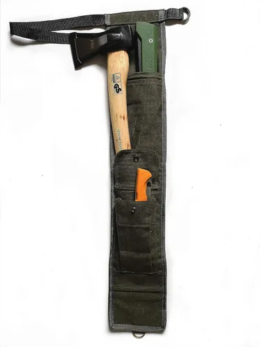 Vista 4 de TIPU Axe and Saw Sling, Agawa Saw Bag, Bucksaw Bag, Canvas Sheath for BOREAL21 Folding Bow Saw