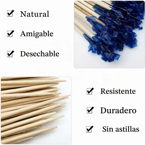 Vista 7 de BLUE TOP Palillos de dientes de madera con volantes de 4 pulgadas, paquete de 1000 palillos de dientes decorativos de madera, palillos de dientes