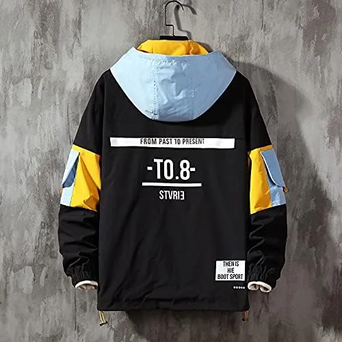 Vista 3 de GURUNVANI Sudadera casual con capucha de manga larga con capucha y bloque