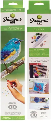 Vista 6 de Diamond Art by Leisure Arts Kit DMA 12x12 IntermediateBlue Bird