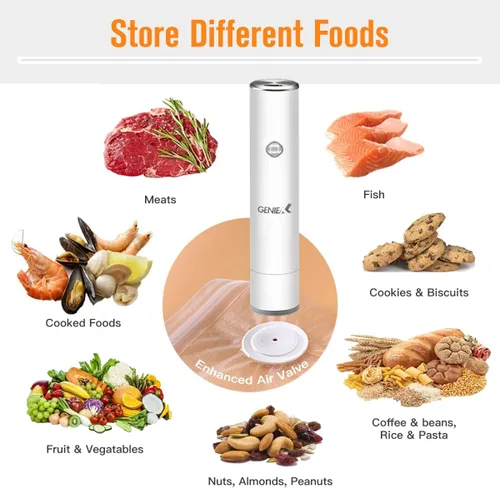 Vista 2 de Sellador al vacío de mano para almacenamiento de alimentos Compacto, inalámbrico, recargable (solo sellador)