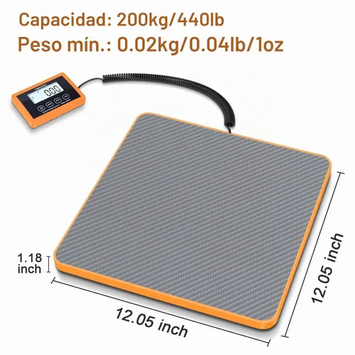 Vista 2 de THINKSCALE Báscula de envío, 440 libras, escala postal de 10 g/1 oz, Hold