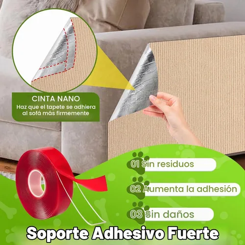 Vista 5 de ENONCI Protector de esquina de pared de sofá de 23.6 x 15.8 pulgadas para gatos de interior, protector de muebles antiarañazos contra arañazos