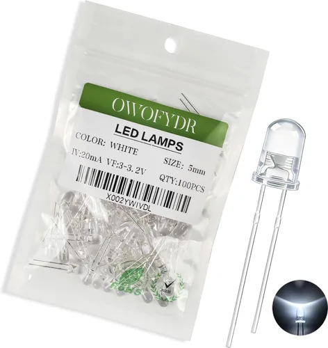 Vista 18 de 100 diodos LED RGB de 0.118 in, cátodo común, orificio pasante