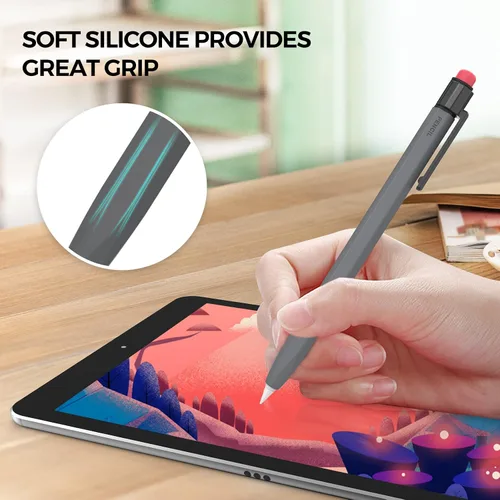 Vista 3 de TRONWIN Funda para Apple Pencil de 1ª generación, funda de silicona con agarre perfecto, diseño clásico con clip resistente compatible con Apple