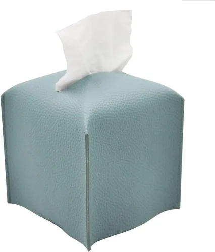 Vista 16 de Livelab Funda para caja de pañuelos, cuadrada, decorativa, de piel sintética, soporte para caja de pañuelos moderna, organizador de papel facial
