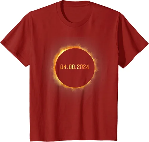 Vista 55 de Totality 04.08.24 Total Solar Eclipse 8 de abril de 2024 Eclipse Camiseta, Negro, S
