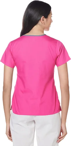 Vista 5 de WonderWink Charlie Uniformes médicos de 5 bolsillos, con cuello en Y para mujer