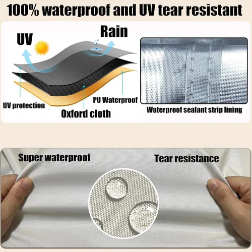 Vista 7 de Funda para tumbona para exteriores, 1 paquete de fundas para sillas de patio, impermeables, 600D, material resistente a la intemperie, protección