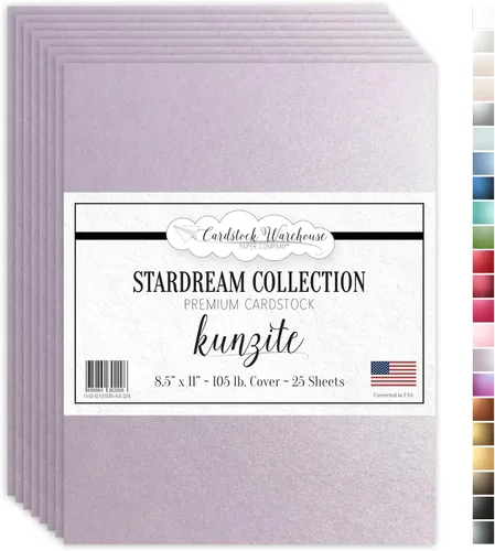 Vista 11 de Cardstock Warehouse Stardream - Papel de cartulina morado amatista - 25 hojas, 8.5 x 11 pulgadas - 105 libras / 284 GSM cartulina púrpura metálica