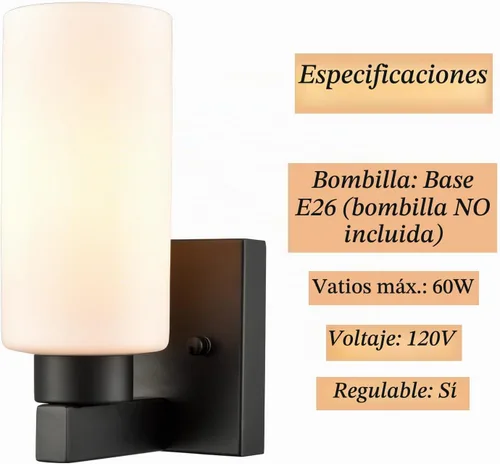 Vista 6 de DEYNITE - Juego de 2 apliques de baño negros modernos de color blanco lechoso