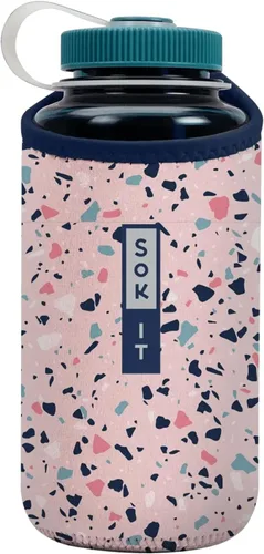 Vista 158 de Sok It BotlSok Funda para botella de agua con cubierta de neopreno aislante (Floral abstracto, se ajusta a CamelBak o Nalgene de 12 onzas)