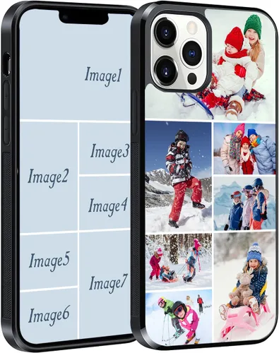 Vista 8 de Funda de teléfono personalizada para iPhone 17, 16, 15, 14, 13, 12, 11 Air Pro Max Mini 6 7 8 Plus SE1 SE2, funda de TPU suave con imagen 1 collage