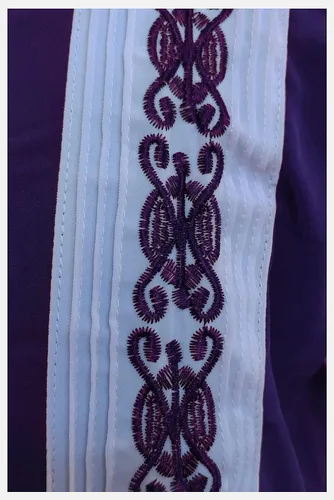 Vista 4 de Guytalk Camisa de manga corta de dos tonos de Guayabera cubana para hombre