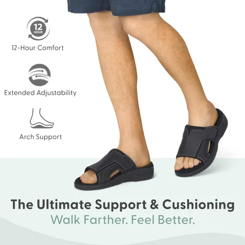 Vista 3 de Orthofeet Sandalias ortopédicas de cuero Sarasota Slide para hombre