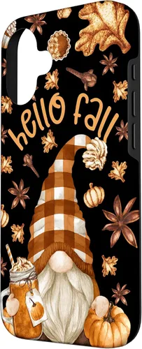 Vista 2 de Pumpkin Spice Coffee Hello Fall Funny Thanksgiving Gnome Case for iPhone 16
