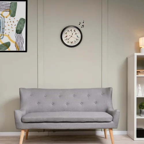 Vista 7 de Mark Feldstein, Reloj de Pared Original con Pájaro Cantante, 13 Pulgadas, Negro