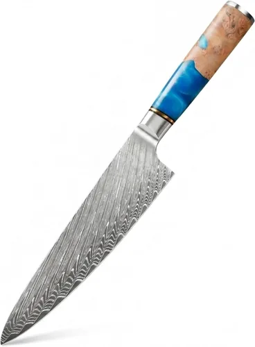 Vista 10 de Tidal Blue - Cuchillo para pan de 8" - Damasco