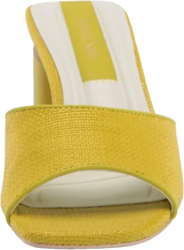 Vista 2 de Franco Sarto Sandalias de tacón Linley para mujer, Rafia verde manzana