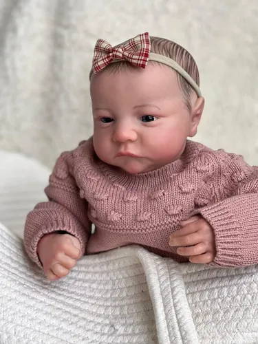 Vista 5 de iCradle Muñeca de bebé realista Reborn de 19 pulgadas, 18.9 in, cuerpo suave, muñeca recién nacida, hecha a mano, juguete para niños pequeños a