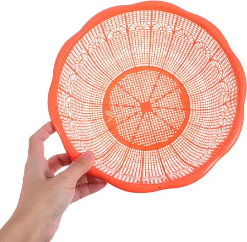 Vista 3 de SHOWERORO - 10 cestas de plástico para lavar arroz y frutas, colador de cocina para drenaje de verduras para uso doméstico y restaurante, 9.05 x