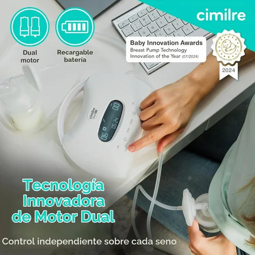 Vista 3 de Extractor de leche eléctrico doble recargable Cimilre S7 Dual Pro