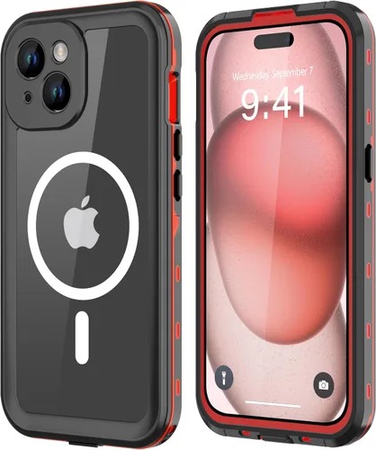 Vista 14 de Funda magnética para iPhone 14 impermeable, [lente y protector de pantalla integrados] [a prueba de golpes] [a prueba de caídas] [a prueba de polvo]