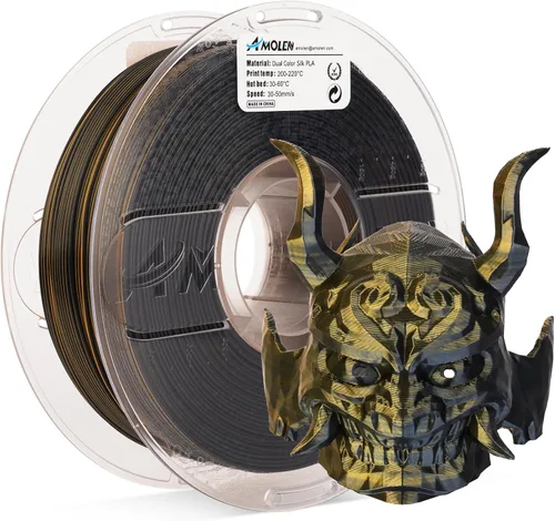 Vista 17 de AMOLEN Filamento PLA de Seda para Impresora 3D, Filamento PLA Kingfisher Rainbow Multicolor Brillante 1.75mm, Filamento de Impresión 3D PLA