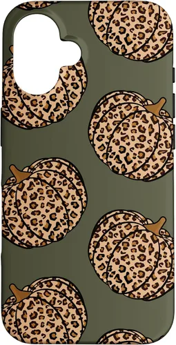 Vista 32 de Leopard Pumpkin Fall Autumn Olive Green Case for iPhone 17