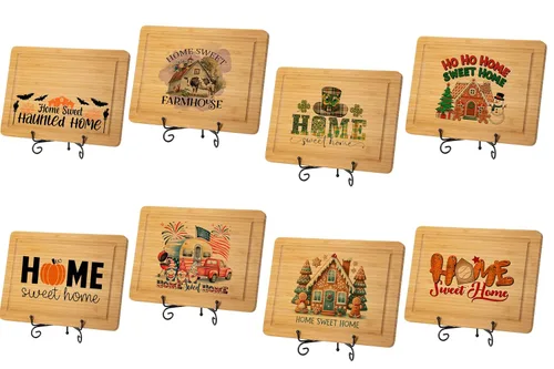 Vista 3 de Home Sweet Home Personalized Cutting Board for Cook Lovers, Customized New Home Housewarming Gift, Homeowner Couple Gift Ideas, Engraved Friendship