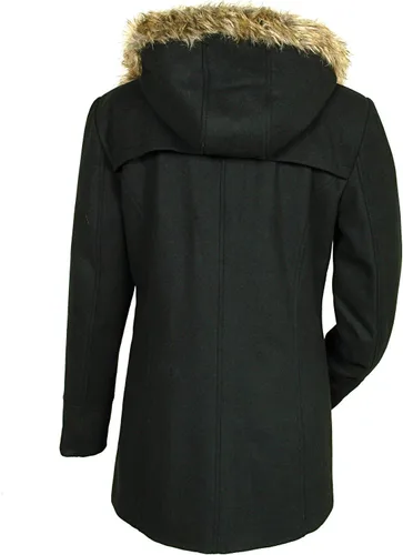 Vista 4 de Alpine Swiss Duffy chamarra de lana de la mujer Fur recortar Parka chamarra con capucha