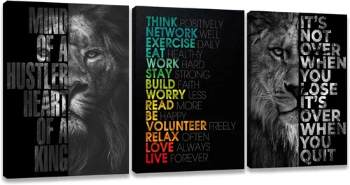 Vista 19 de Halioyo Pósteres motivacionales en lienzo, arte de pared inspirador, cita de empresario, decoración de pared, obra de arte para sala de estar