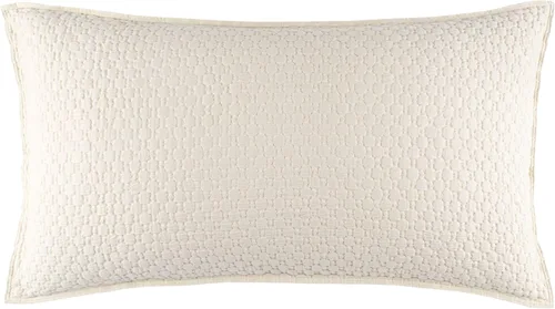 Vista 5 de Pine Cone Hill Lodi Alabaster Matelasse funda de almohada, tamaño estándar, patrón sólido color marfil