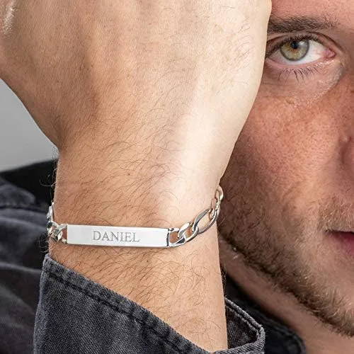 Vista 5 de MyNameNecklace Pulsera de identificación Amigo personalizada con inscripciones personalizadas, regalo de joyería para hombres, él, nombres