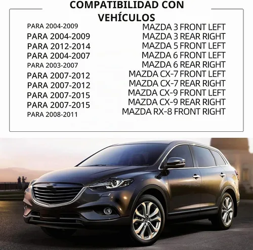 Vista 2 de Dasbecan Motor de elevación de ventana delantera izquierda y trasera derecha compatible con Mazda