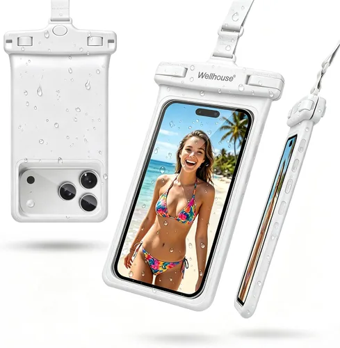 Vista 33 de wellhouse Funda impermeable para teléfono, estuche impermeable para iPhone 16 15 14 13 12 Pro Max XS Samsung, bolsa seca para celular IPX8 3D