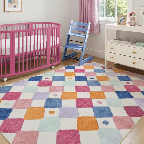 Vista 44 de jinchan Alfombra a rayas de 2 x 3 para entrada, alfombra de cocina, tapete pequeño, antideslizante, ligero, de bajo perfil, decoración para entrada