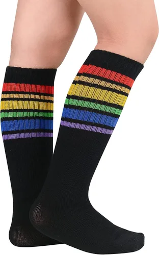Vista 2 de Durio Calcetines de fútbol para niños calcetines de fútbol de algodón suave para niños y niñas calcetines deportivos hasta la rodilla