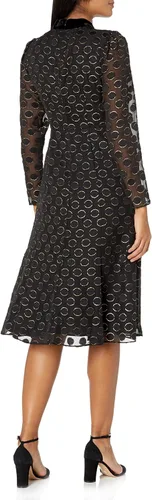 Vista 3 de Donna Morgan Vestido de mujer con textura de lunares y abertura de cerradura