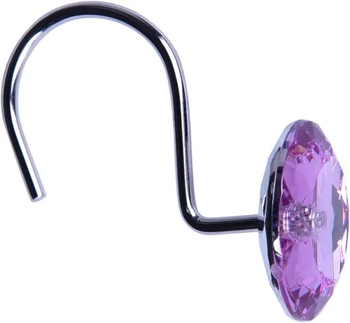 Vista 6 de Adwaita Ganchos decorativos para cortina de ducha, diamantes de imitación de cristal acrílico, juego de 12 (morado)