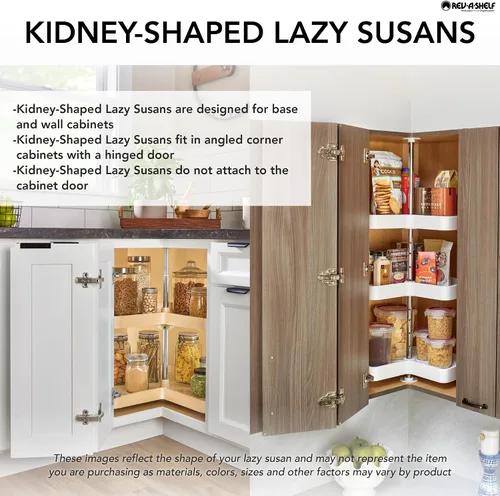 Vista 4 de Rev-A-Shelf Natural 32 Wood Kidney Lazy Susans 2 estantes, estándar